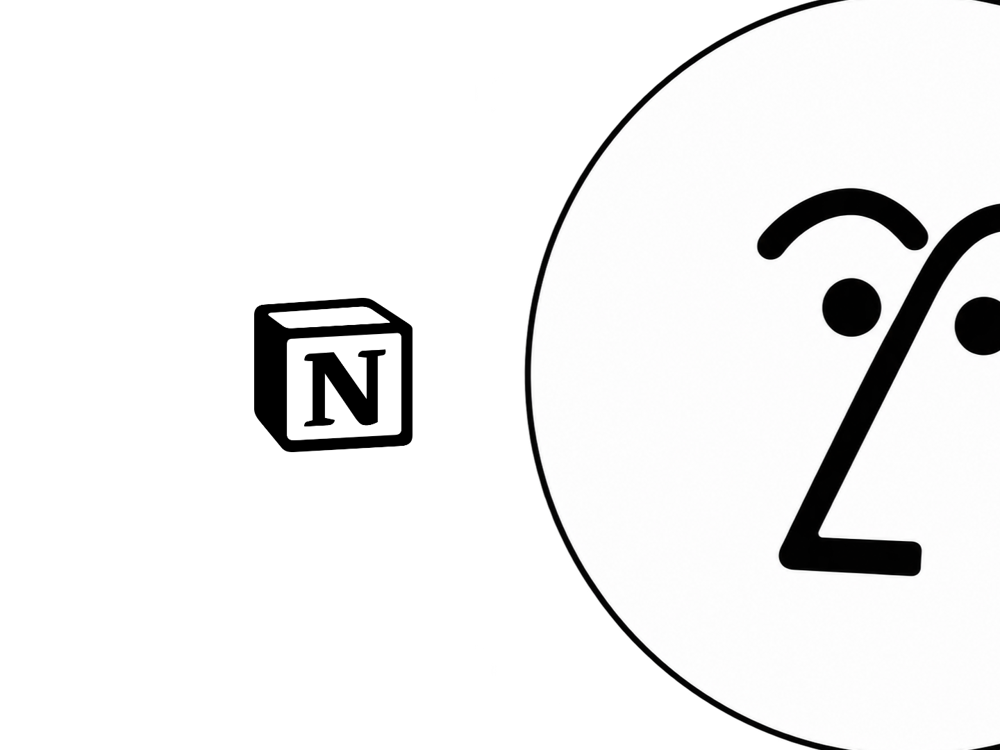 The Notion cube mark drawn in black on a white field