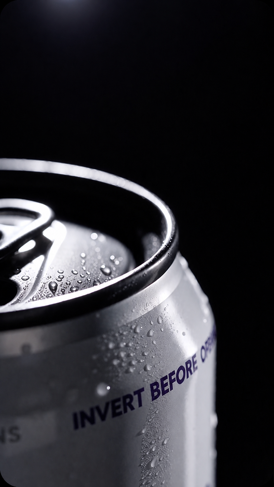 Close-up concept advertisement of a cold Stem drink can